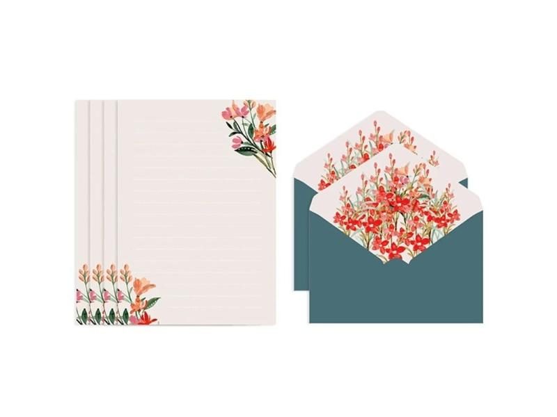 Flower Envelope Set With 4 Letter Papers Ideal For Wedding Party Invitation Carousel 1
