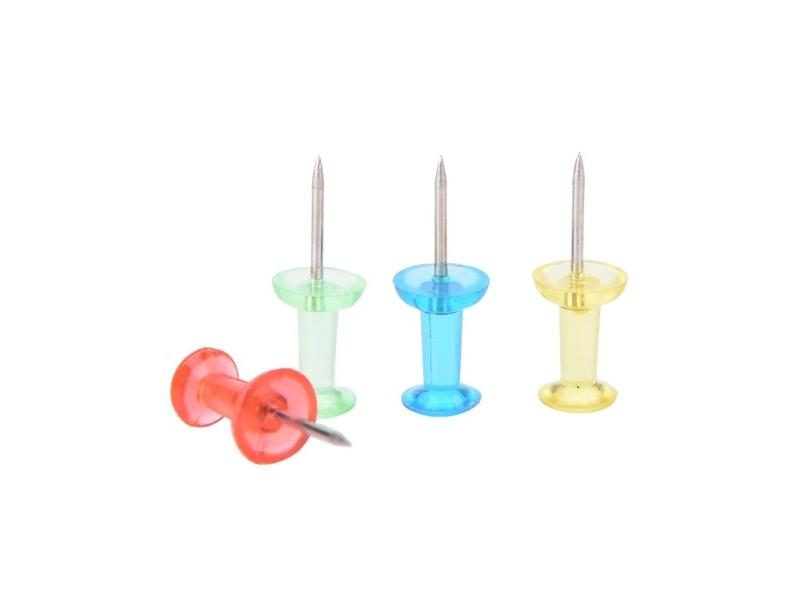 High Quality 100PCS Assorted Transparent Colorful Making Thumbtack Pins Cork Carousel 1