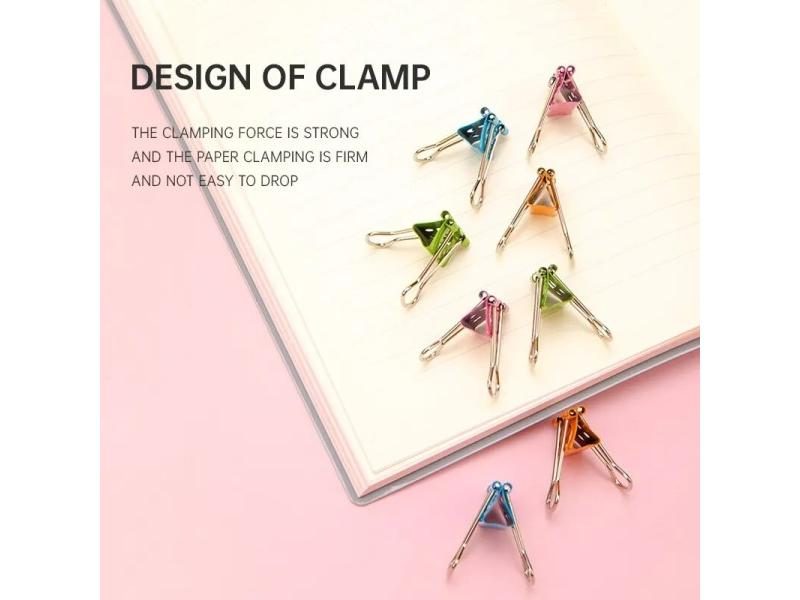 Deli Metal Binder Clips Tube Packing Color Paper Clips Pink Bule Green Yellow Carousel 2