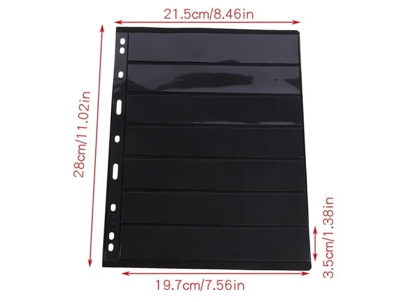 10Pcs 7 Grid Postage Stamp Album Pages Coin Collection Stamps Holder Loose-leaf Carousel 1