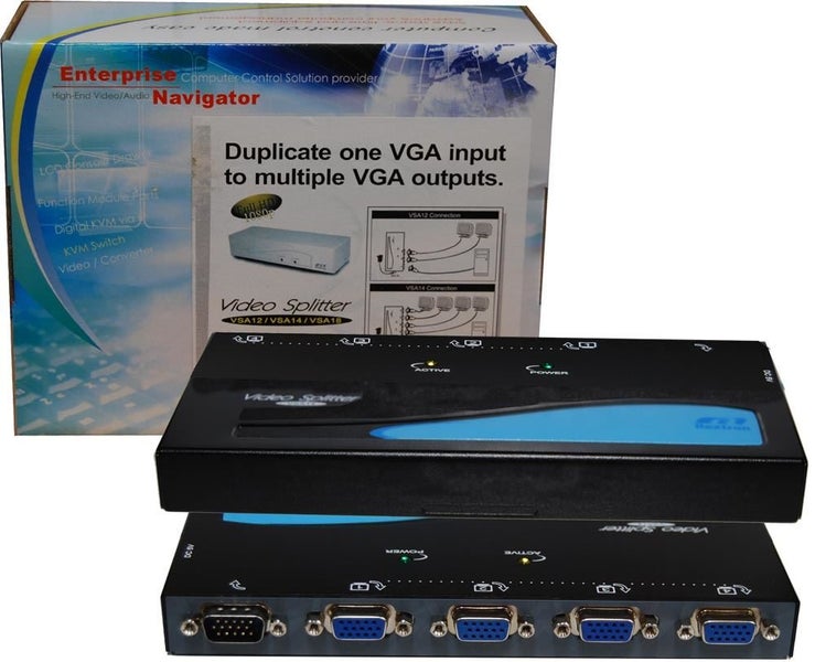 REXTRON 1 to 4 VGA Monitor Multiplexer 350MHz (5V DC Power Adapter included). Carousel 1