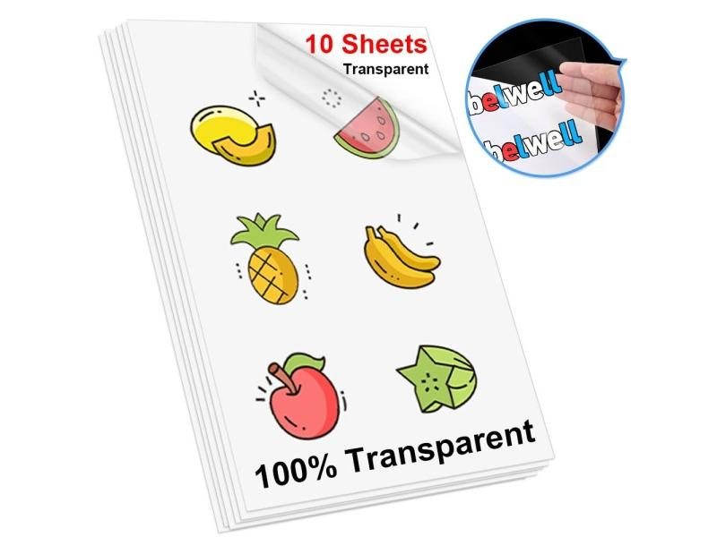 10 Sheets 100% Transparent Printable Vinyl Sticker Paper A4 Self-adhesive Copy Carousel 2