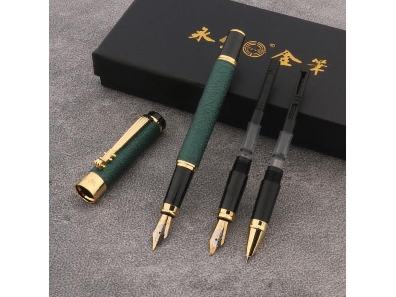 1pc 3pc Metal Fountain Pen Set With Ink Frosted Green Converter Carousel 2