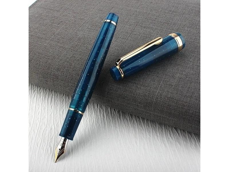JinHao 82 Fountain Pen Deep Blue Ink Pen Spin Converter Filler EF F M Nib Carousel 2