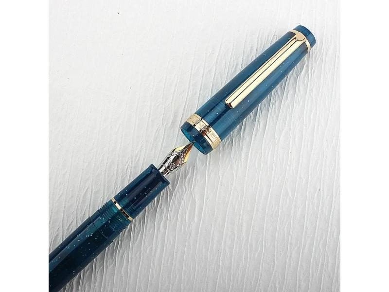 JinHao 82 Fountain Pen Deep Blue Ink Pen Spin Converter Filler EF F M Nib Carousel 1