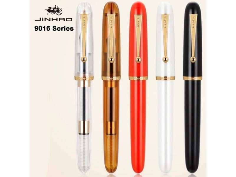 JINHAO 9016 Fountain Pen Acrylic Transparent White Spin Pen EF F M Nib Carousel 2