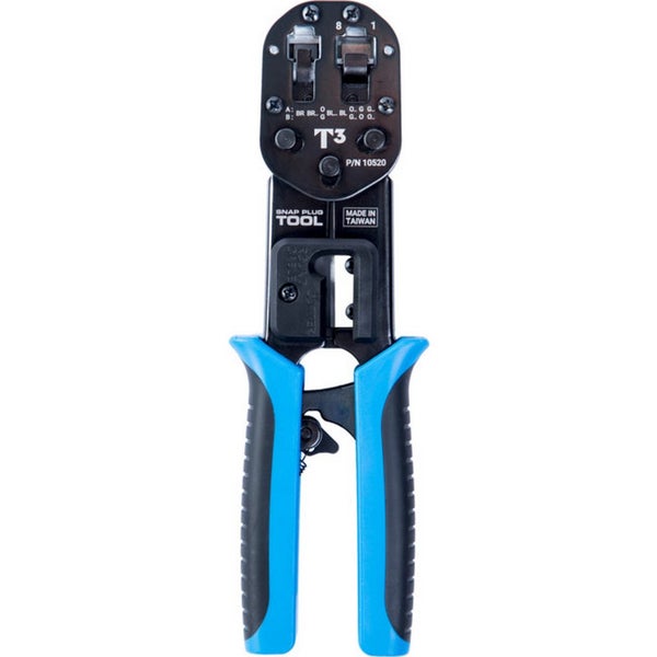 T3 RJ45 Snap Plug Crimp Tool Standard RJ11 Carousel 1