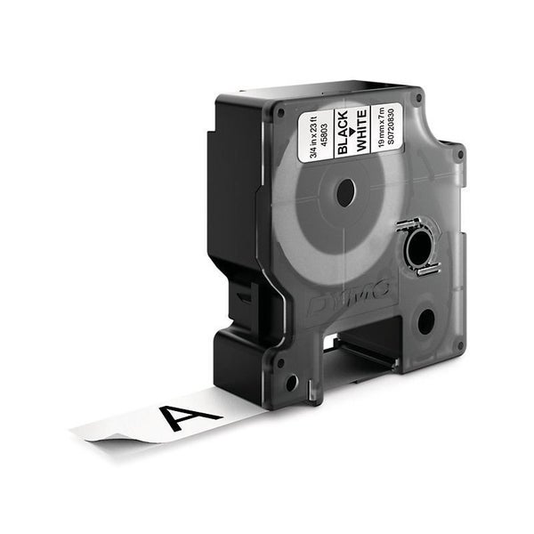 DYMO Genuine D1 Label Cassette Tape 19mm x 7M; Black on White Suitable for the L Carousel 2