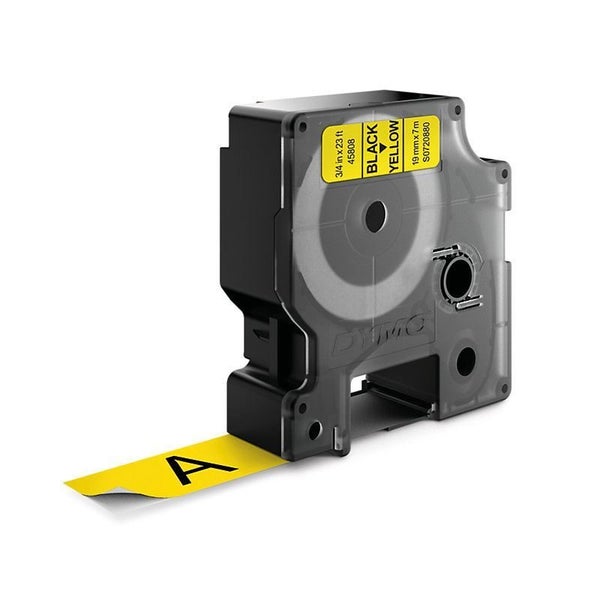 DYMO Genuine D1 Label Cassette Tape 19mm x 7M; Black on Yellow Suitable for the Carousel 2
