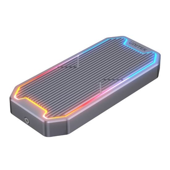 UNITEK USB-C to M.2 SSD Enclosure with RGB Lights in Alloy Housing. Supports USB Carousel 1