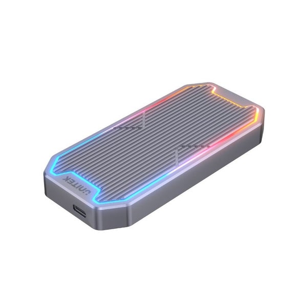 UNITEK USB-C to M.2 SSD Enclosure with RGB Lights in Alloy Housing. Supports USB Carousel 2