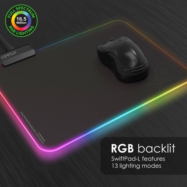 VERTUX Foldable Anti-Friction Fabric Gaming Pad with 13x RGB LED Modes for Visua Carousel 4