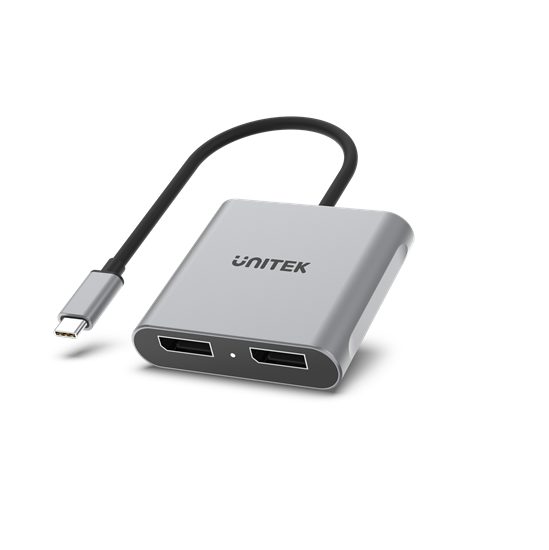 UNITEK USB-C to Dual DisplayPort 8K Adapter with MST. Supports 8K@60Hz or 4K@120 Carousel 1