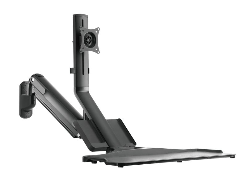 BRATECK 17-32" Wall Mount Single Monitor Gas Spring Sit-Stand Workstation. Foldi Carousel 2
