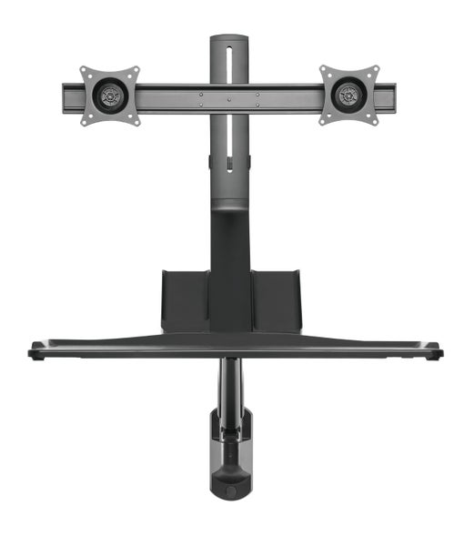 BRATECK 17-27" Wall Mount Dual Monitor Gas Spring Sit-Stand Workstation. Folding Carousel 2