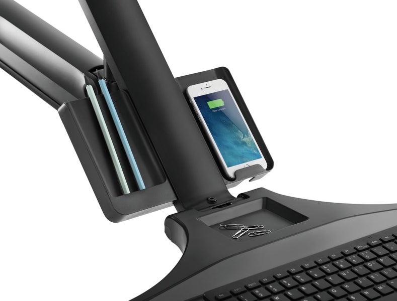 BRATECK 17-27" Wall Mount Dual Monitor Gas Spring Sit-Stand Workstation. Folding Carousel 6