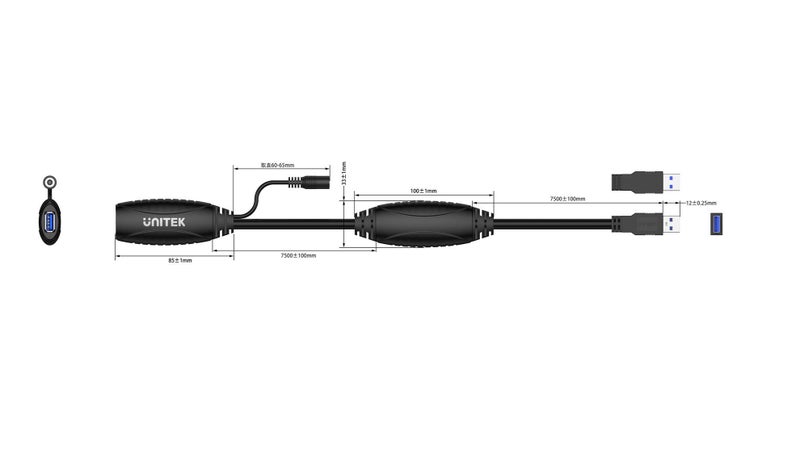 UNITEK 15M USB3.0 Type-A Male to Type-A Female. Built-in USB3.0 Extension Chipse Carousel 3