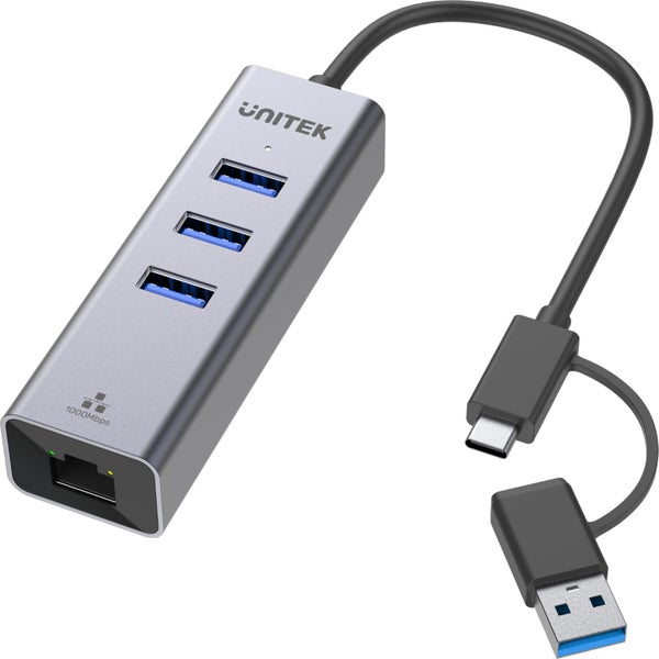 UNITEK 4-in-1 USB Multi-port Hub with 2-in-1 Connectors (USB-C & USB-A). Include Carousel 2