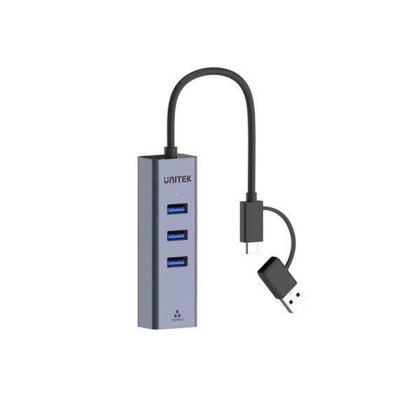 UNITEK 4-in-1 USB Multi-port Hub with 2-in-1 Connectors (USB-C & USB-A). Include Carousel 4