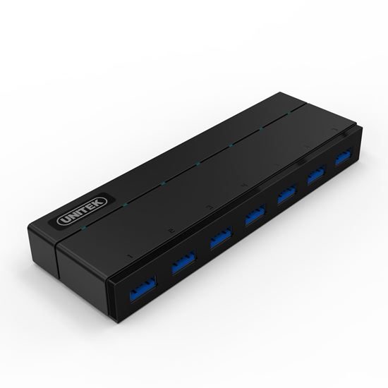 UNITEK USB 3.0 7-Port Hub with 1.5A Charging Per Port. Super Speed Data Transfer Carousel 1