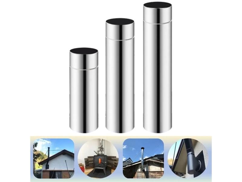 2.3in Stainless Steel Stove Pipe Chimney Flue Liner Rigid Multi Fuel 20-40cm Carousel 2