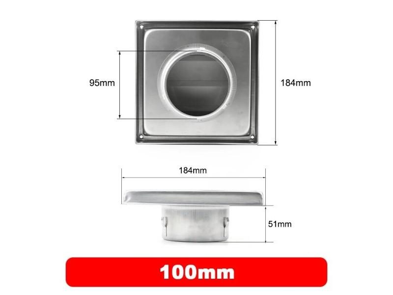 304 Stainless Steel Air Vent Duct Grill Air Outlet Windproof Rainproof Bathroom Carousel 1