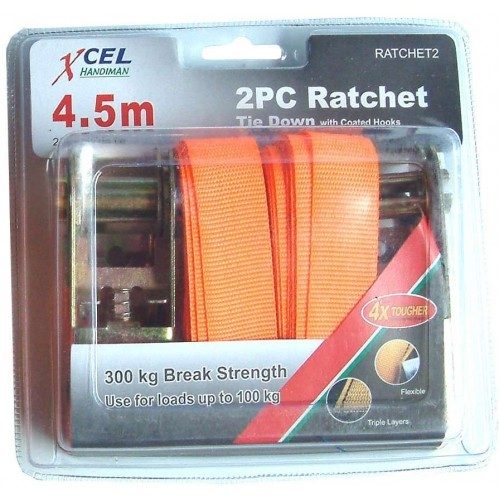 Ratchet Tiedown Set 2-pce 4.5m x 25mm Xcel Carousel 1