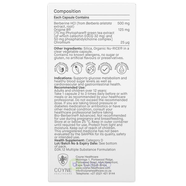 Coyne Healthcare, Bio-Berberine Complex 500mg, 60 Veg Caps Carousel 2