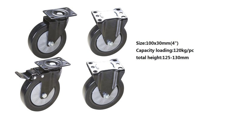 Pack of 4 - Cabinet wheels Carousel 2