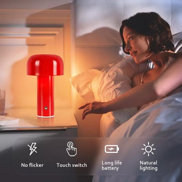 Cordless Desk Lamp Touch Sensor LED Table Lamp Dimmable Lamp Night Light-Red Carousel 2