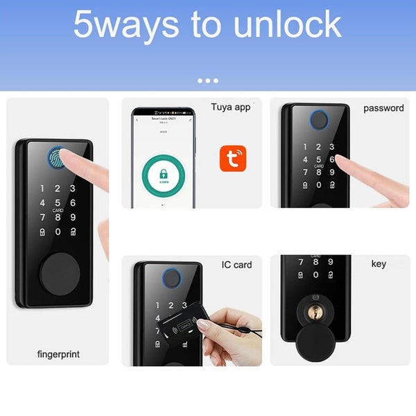 Smart Deadbolt Fingerprint Door Lock Password Keyless Carousel 2