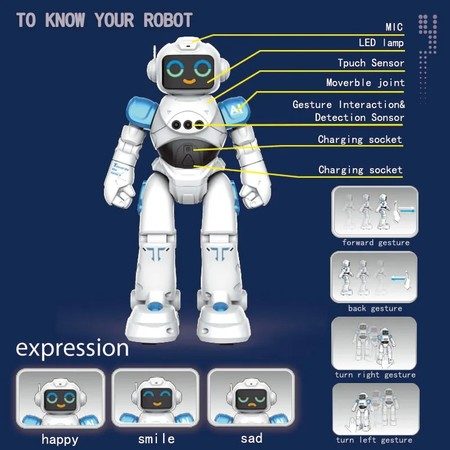 Smart Remote Control Robot Toys, RC Programming,Kids Birthday Gift Carousel 7