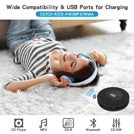 Rechargeable Portable Bluetooth CD Player Travel Home Carousel 8