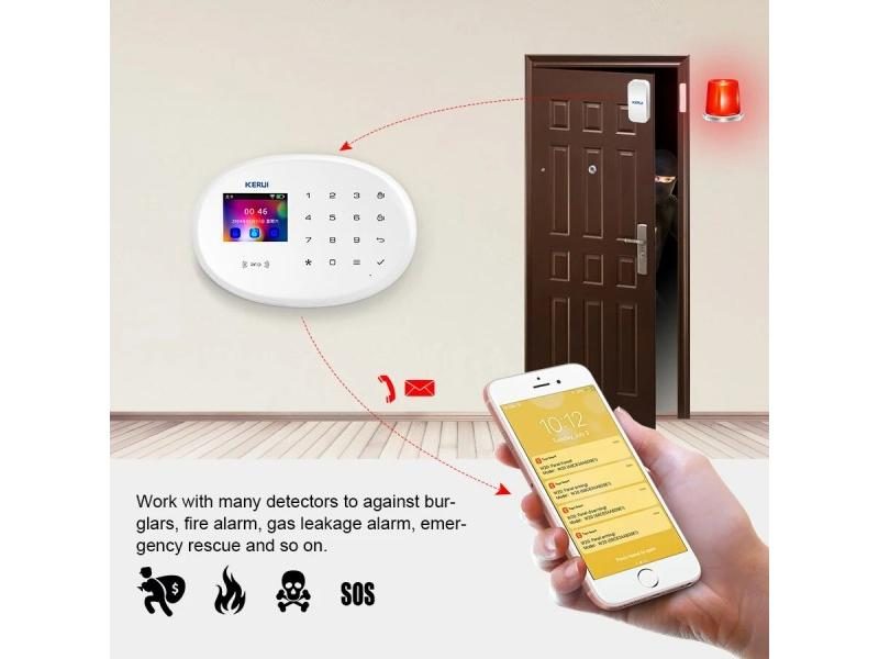 KERUI W204 4G GSM Alarm System Tuya App Remote Control 2.4 Inch Color Screen Carousel 1