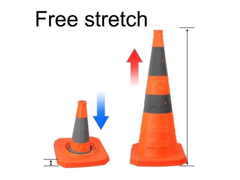 70cm Height Collapsible Traffic Cones Multi Purpose Reflective Safety Cone Soft Carousel 1
