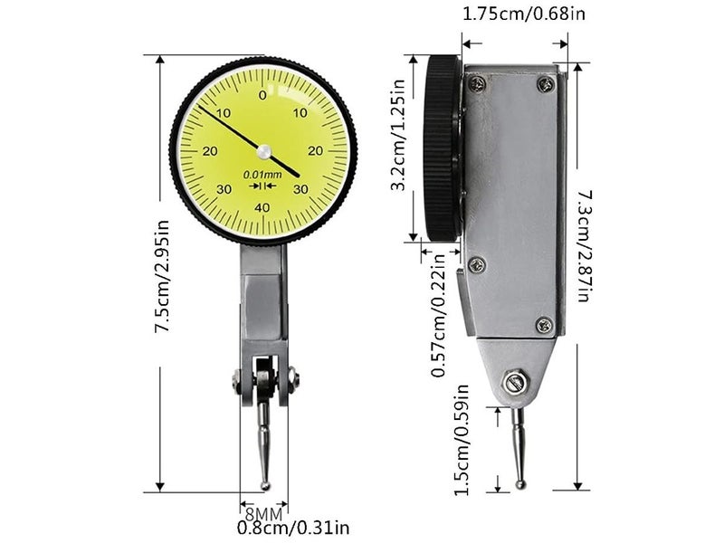 0-0.8Mm Dial Indicator Dial Test Indicator Carousel 12