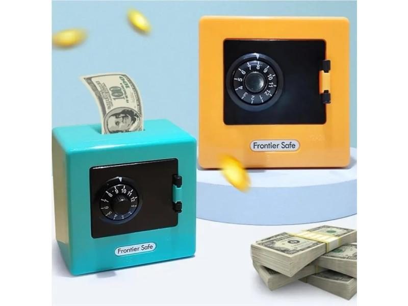 Mini Bank Money Box Retro Atm Rotating Password Cash Coins Saving Box Bank Safe Carousel 2