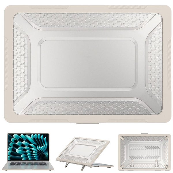 MacBook Air 15 inch Case 2023-2024 Heavy Duty Honeycomb Hard Shell-Khaki Carousel 1