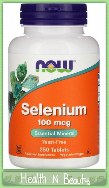 NOW FOODS SELENIUM 100 mcg 250 TABS - YEAST FREE - E0628 Carousel 1