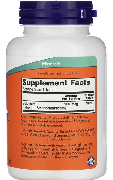 NOW FOODS SELENIUM 100 mcg 250 TABS - YEAST FREE - E0628 Carousel 2
