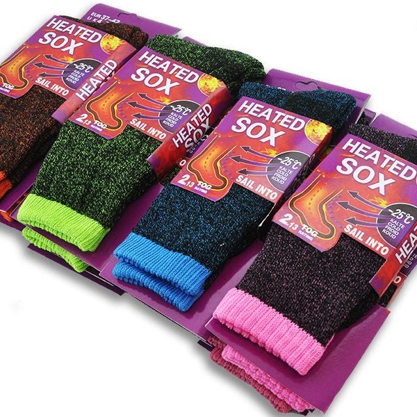 HEATED Crew Socks (12 Pairs) Women's Carousel 1