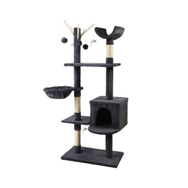 Cat Tree 140Cm Trees Scratching Post Scratcher Tower Condo House Carousel 1