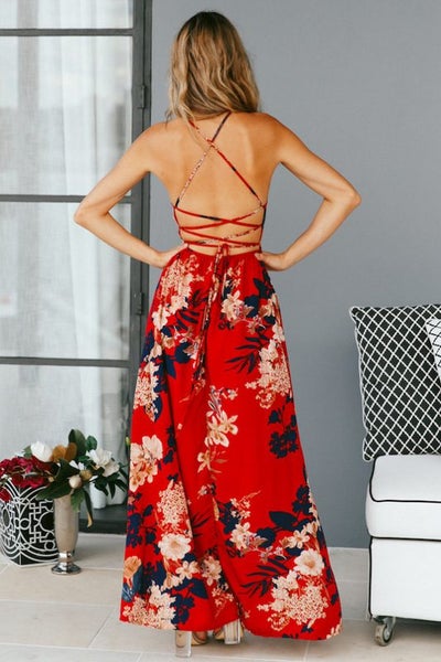 Floral Maxi Dress J1769RD4 Carousel 2