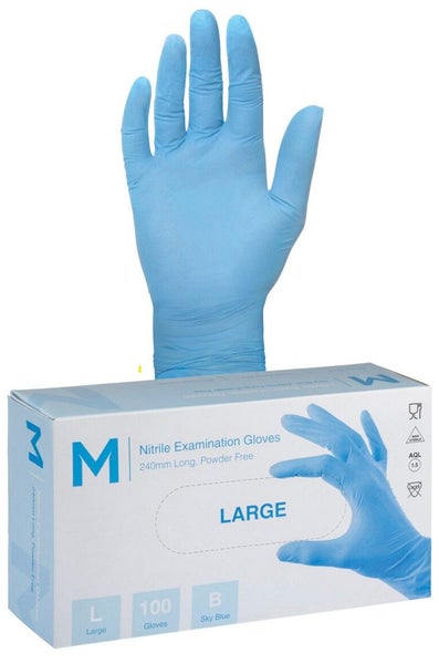 AFTERPAY BARGAIN 10 x boxes Blue Nitrile Powder Free Gloves Large Carousel 1