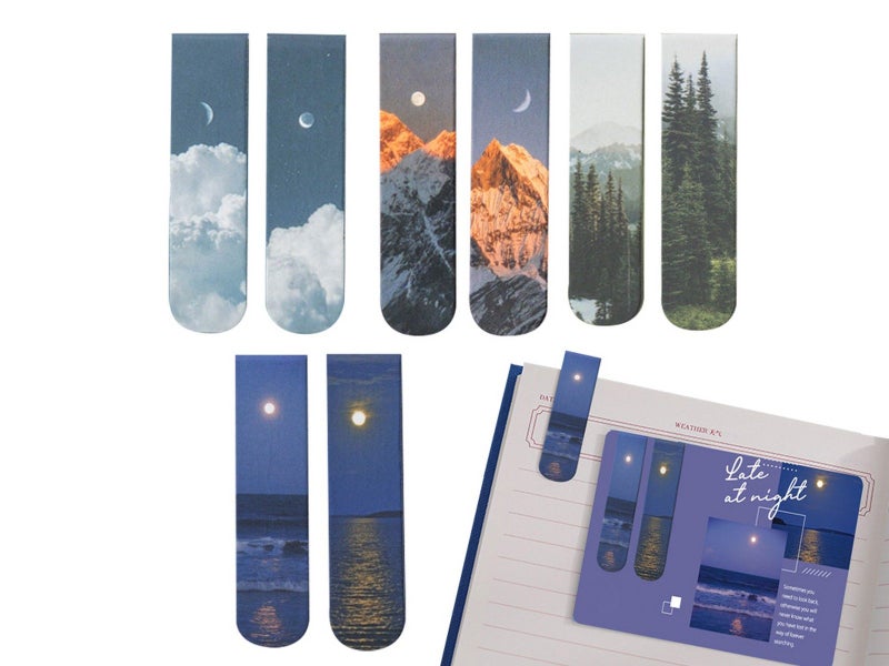 8Pcs Magnetic Bookmarks Page Markers Page Clip for Students Teachers Carousel 1