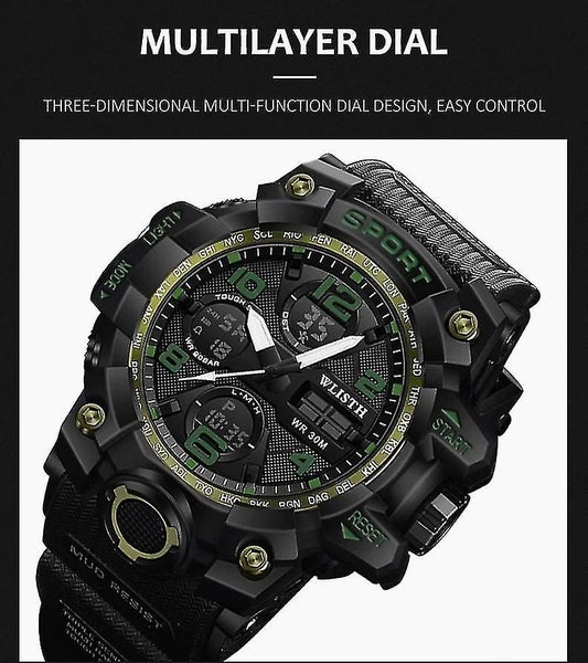 watch mens outdoor waterproof large dial Green Carousel 2