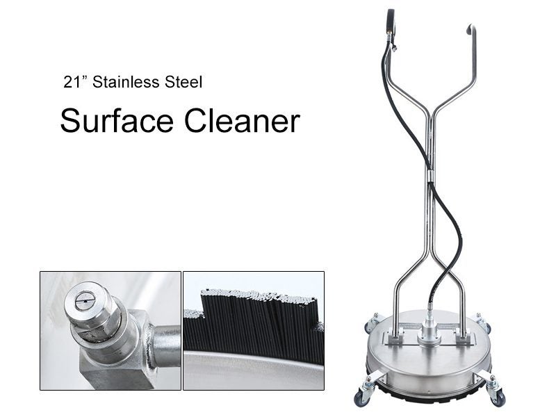 16.5" Stainless Steel Rotating Surface Cleaner with Handle Carousel 1