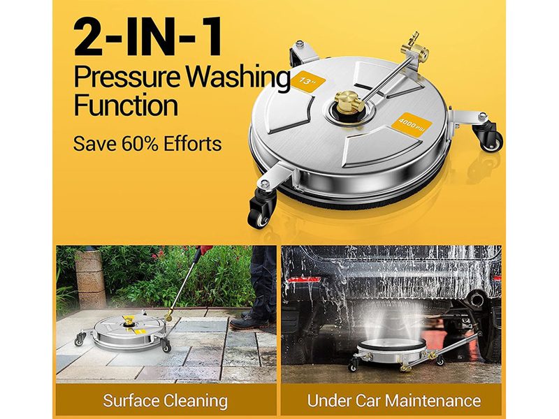 Stainless Steel 2 in 1 Surface Cleaner Undercarriage Cleaner 13" Carousel 2