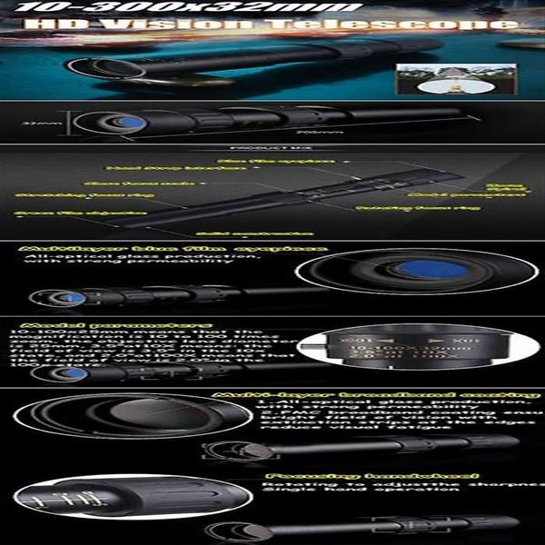 10-300x32 Monocular HD Zoom Telescope Outdoor Camping Waterproof Night Vision Wi Carousel 2