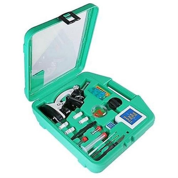 Microscope Set with Accessories Kit 100X-1200X Children Kids Students All-Metal Carousel 2